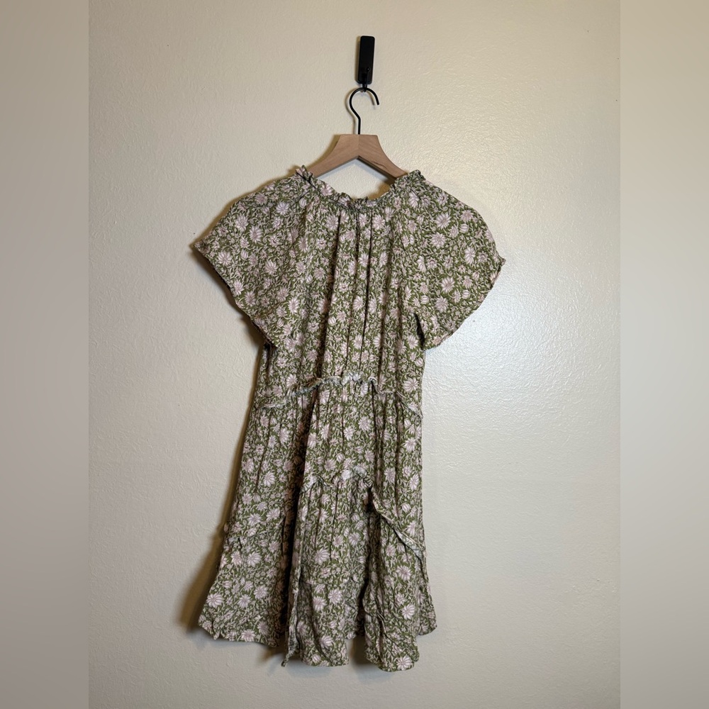 Anthropologie Robin Tiered Mini Dress‎ in Moss Floral - Picture 5 of 6